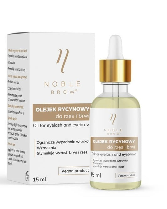 Aceite de ricino Noble Brow: fortalece y estimula el crecimiento de las cejas y las pestañas